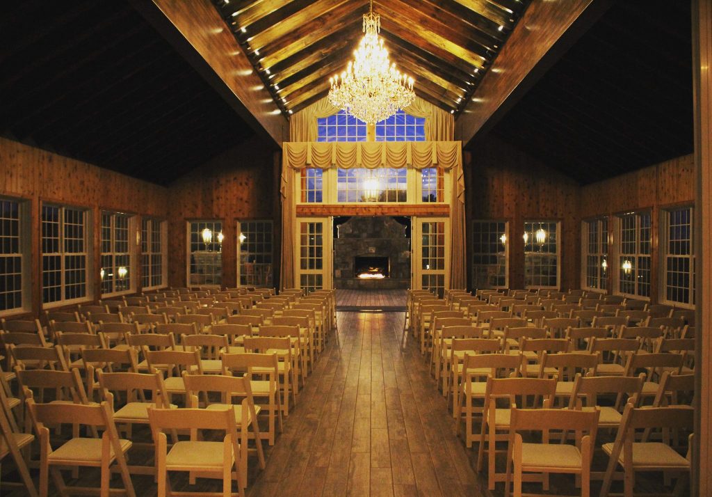 Indoor ceremony space at The Lodge